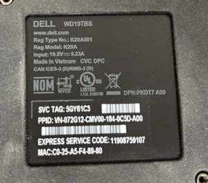 Varias estaciones de acoplamiento Dell incluyendo K20A, WD19, WD19TB y WD19TBS - Imagen 1 de 6