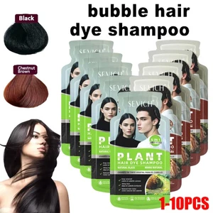 Natural Plant Hair Dye, New Botanical Bubble Hair Dye 30ml x10 packs Shampoo - Picture 1 of 31