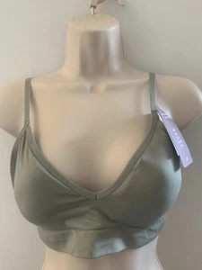 H&M Overhead Bralette herausnehmbare Pads nahtlos EUR L Salbei portofrei neu mit Etikett - Bild 1 von 10