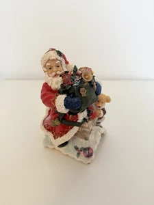 Vintage Christmas Santa Claus &  Teddy Bear Figure Decoration 8” - Picture 1 of 6