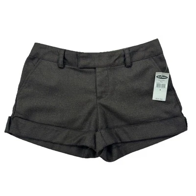 Old Navy Brown Shorts Wool Blend Trouser Dressy Size 1 Roll Cuff NWT - Image 1 of 4