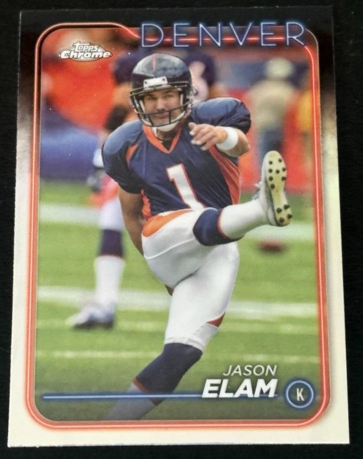 Jason Elam 2024 Topps Chrome Refractor #65 Denver Broncos - Image 1 of 2