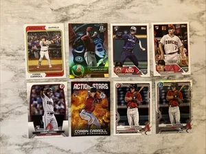 LOTE DE 8 CARTAS DE NOVATO CORBIN CARROL | 2023 Heritage, Topps All Star, Bowman, Mojo ++ - Imagen 1 de 2