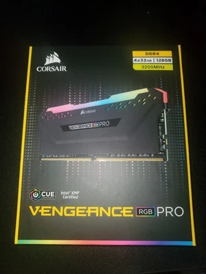Corsair Vengeance RGB Pro 128GB (4x32GB) DDR4 3200MHz C16 RAM New - Image 1 of 2