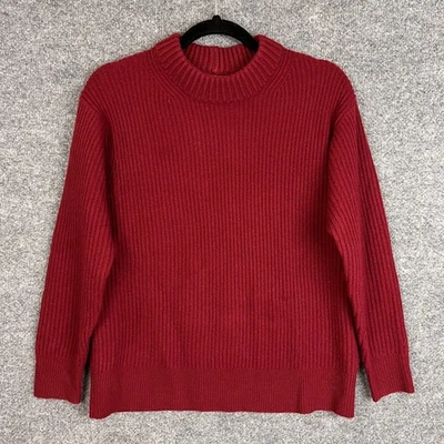 J. Suéter Acanalado Cuello Simulado Crew Cashmere Borgoña XXS Foto 1 de 4