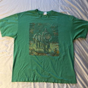 Native American Green XL T-shirt Hanes Made In The USA - Picture 1 of 17