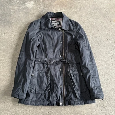 Chaqueta Parka BKE Hebilla Cinturón Mujer S Negra Cremallera Completa Tachonada Franela Forrada Foto 1 de 4