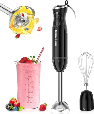 Immersion Blender Handheld, 12-Speed and Turbo Hand Blender Electric with Sharp  - Image 1 of 4