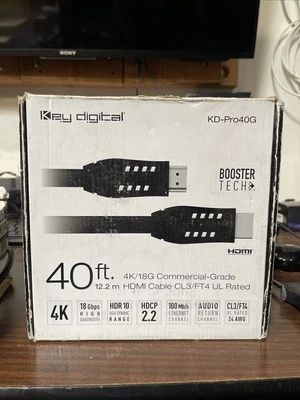 Key Digital kd-HIFI40Pr 40ft 4K HDMI Cable - NEW!!! - Image 1 of 3