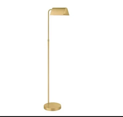 Hampton Bay Wesleigh 59 in. Aged Brass Standard LED Indoor Floor Lamp 3 CCT Dimm - Image 1 of 4