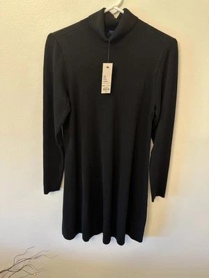 Vestido suéter para mujer Apt 9 negro cuello alto manga larga elástico nuevo con etiquetas talla M Foto 1 de 4