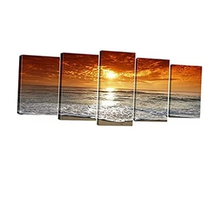 Grand Sight Sunset Ocean Canvas Prints Wall Art Sea Beach Pictures to Photo - Picture 1 of 7