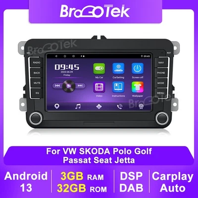 DAB+ Android 13 Autoradio Carplay GPS Navi Für VW Golf 5 6 Touran Tiguan Polo - Bild 1 von 4