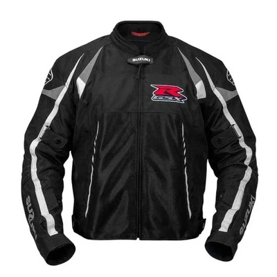 Suzuki Motorbike Riding Jacket Mesh Fabric Motorcycle Biker Jacket All Seasons - Image 1 of 3