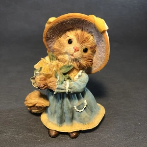 Vintage Harz Calico Kätzchen in Haube Figur 4" groß NFAN - Bild 1 von 8
