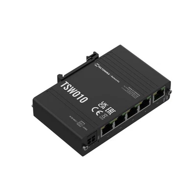 Teltonika Networks TSW010 robuster industrieller Switch mit Din-Rail Halterung  - Bild 1 von 4