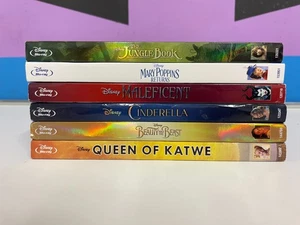 Disney Live Action Blu-ray Lot w/slipcovers Jungle Book Cinderella Mary Poppins+ - Picture 1 of 7