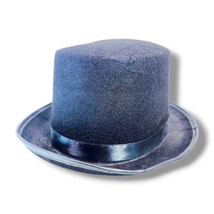 Black Felt Top Hat 5" Stovepipe Steampunk w/ Black Ribbon Costume Size M 7 1/8+ - Picture 1 of 8