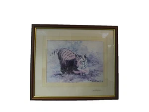 Framed print of a Tiger Cub by David Shepherd ( signed) also signed on the back - Picture 1 of 13