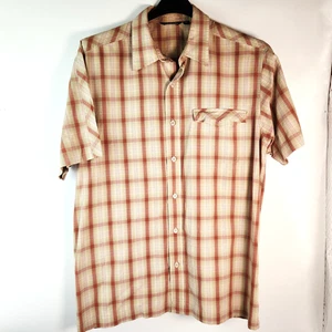 Rohan Tropical Bamboo Short Sleeve Shirt Medium Beige Check - Picture 1 of 10