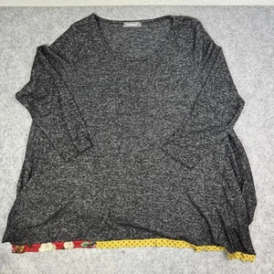 Alembika Tunic Mixed Fabric Polka Dot Floral Size 20-22 8 Art to Wear Artsy - Picture 1 of 10