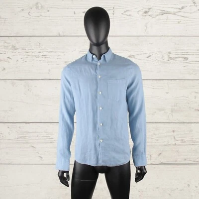 J .Lindeberg Men's Blue 100% Linen Solid Shirt Formal Caual S Small Flax - Image 1 of 4