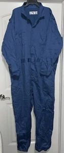 Red Kap Men's Size 58-RG Button Front Cotton Work Coveralls Uniform CC16PB2 Blue - Picture 1 of 8