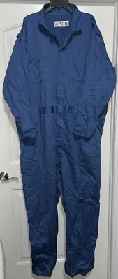 Red Kap Men's Size 58-RG Button Front Cotton Work Coveralls Uniform CC16PB2 Blue - Image 1 of 4