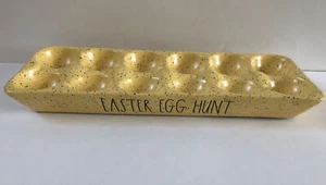 Rae Dunn Yellow Speckled Easter Egg Hunt Tray Dish 12 Dozen Eggs  - Picture 1 of 10