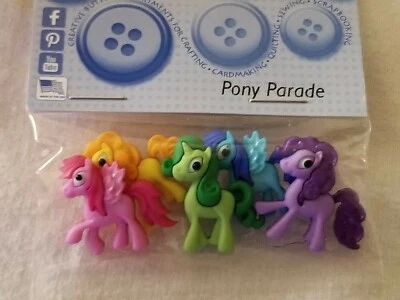 Jesse James, Dress It Up Buttons Sewing, Scrapbook, 'Pony Parade' Horse Unicorns - Image 1 of 2