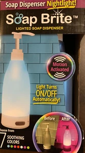 Soap Brite Lighted Dispenser Nightlight 7 Soothing Colors - Picture 1 of 6