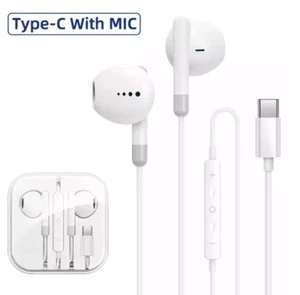 Headphones For Apple iPhone 15 Pro Max Half-in-Ear With Microphone Wired PP - Picture 1 of 4