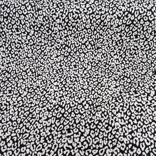 Tecido da moda ITY estampado escovado estampa animal preto/branco 60" por jarda - Imagem 1 de 1