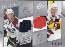 2008-09 SP Game Used Authentic Fabrics Duos Jersey #AF2-RJ - SMYTH & SPEZZA /100