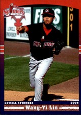 2008 Lowell Spinners Update Grandstand #5 Wang-Yi Lin Tainan City Taiwan Card