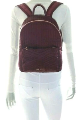 Ted Baker London Akija Quilted Bow Nylon Backpack Maroon - Image 1 of 4