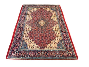 Fine Genuine S.Antique Hand Knotted Vintage Oriental Area Rug Blue 4’4x6’7,#3134 - Picture 1 of 12