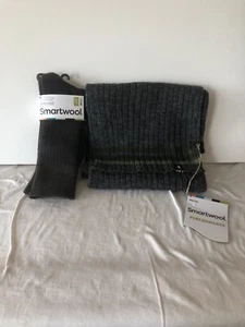 Smartwool gray wool scarf and socks (Large brown/green) - Picture 1 of 8