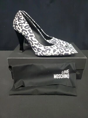 Love Moschino Taglia Leopardo Imitación Piel Charol Tacones Zapatos Talla 40/9.5 Foto 1 de 4