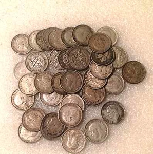 Moneda de tres peniques de plata mixta 3D de 2 oz de 1921 a 1947 - Imagen 1 de 3