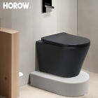 Splrandlos Schwarz Toilette splrandloses Wand-Hnge-WC Softclose mit WC Sitz