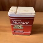 Vintage Durkee Metal SPICE TIN Box Ground Mustard FULL 1-1/2 oz
