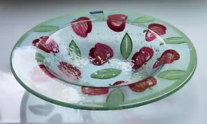 New Villeroy & Boch Fused Art Glass Apple Serving Large Round Bowl 15" - Picture 1 of 5