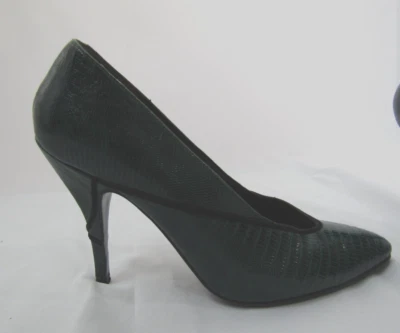 Tacón de piel de serpiente verde SUSAN BENNIS WARREN EDWARDS talla 7 Foto 1 de 4