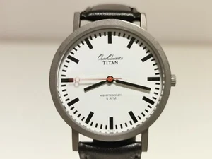 RETRO RARE RAILROAD STYLE SWISS MEN'S LADIES TITANIUM QUARTZ WATCH "OSCO" TITAN - Picture 1 of 8