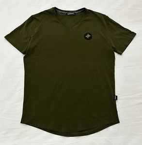 Versace reflektierendes Metall bestickt Logo olivgrün T-Shirt Designer UVP 550 $ - Bild 1 von 5