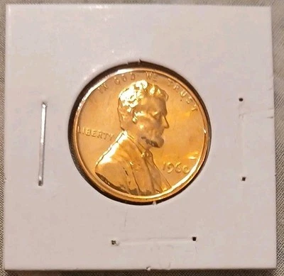 1960P Brilliant Uncirculated Lincoln Mem. Cent In 1.5" Sq. Carboard, SHIPS 74¢ - Image 1 of 2