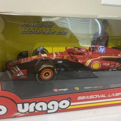 BURAGO SF-24CHARLES LECLERC 季节生活 FERRARI 1:18 全新未拆封盒 — 第 1/4 张图片