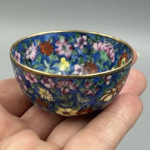 Dolls House Vintage Chinese Porcelain Hand Painted Oriental Style Ornate Bowl - Picture 1 of 4