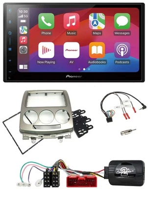 Pioneer DAB USB Lenkrad Bluetooth 2DIN Autoradio für Mazda 5 CR 2005-2010 silber - Bild 1 von 4